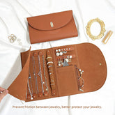 Roll-able Hand-held Leather Jewelry Bag Large Capacity